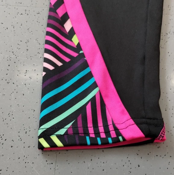•Justice Active Colorful Retro Stripe Full Length Dri Fit Leggings Size Girl 18 - Picture 8 of 11
